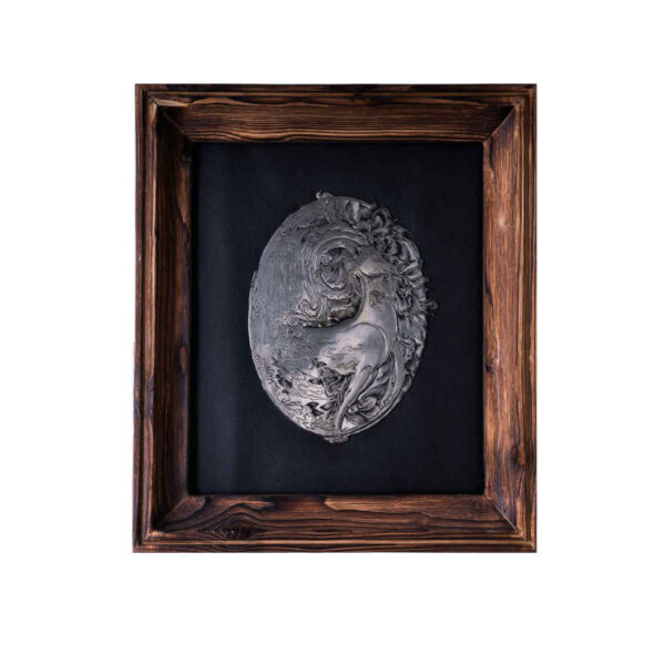 Handgefertigte, gerahmte persische gravierte Kupferkunst Ziege