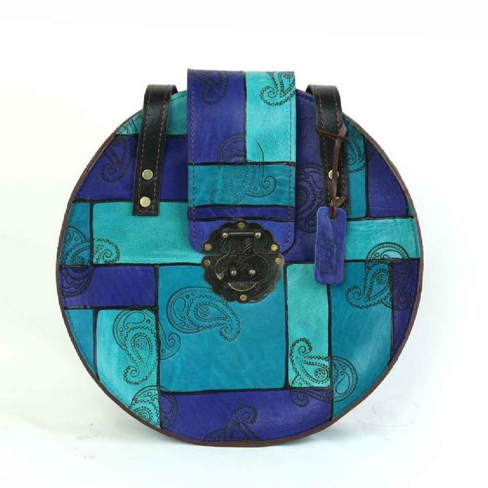 Luxuriöse handgefertigte Leder-Umhängetasche – Round Edition