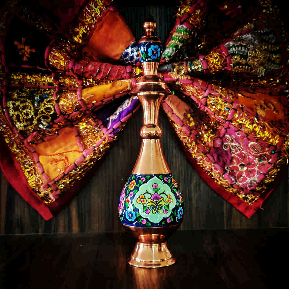 Dekorative Kupferflasche – Persische Minakari Emaille Parvaz