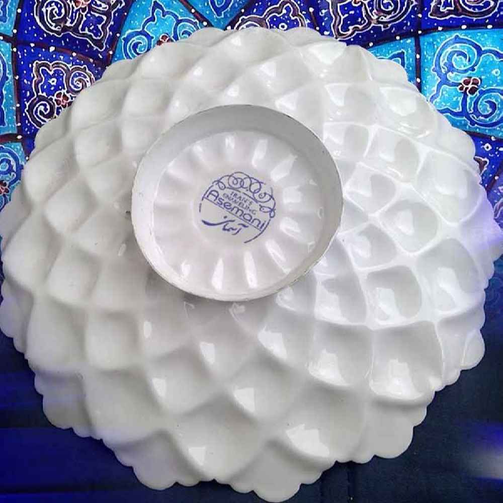 Dekorativer Kupferteller handgemalt mit persischer Minakari Emaille Ahoora