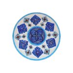 Dekorativer Kupferteller handgemalt mit persischer Minakari Emaille Bahman