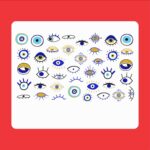 Böse-Augen-Nagelaufkleber – Cheshm Nazar-Design