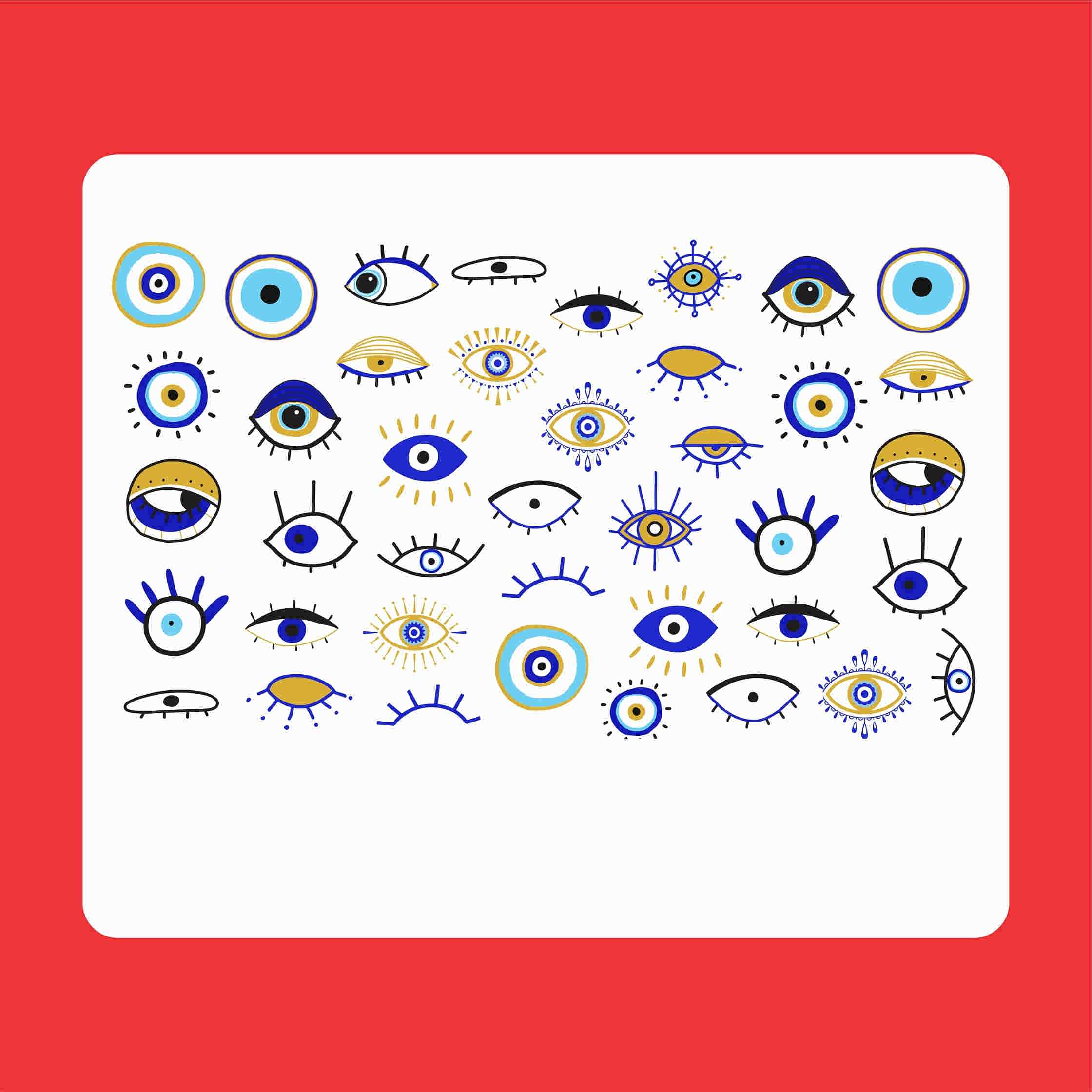 Böse-Augen-Nagelaufkleber - Cheshm Nazar-Design