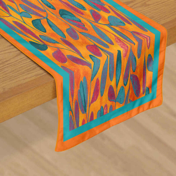 Persische Eleganz Oranger Samt Tischläufer Atoosa