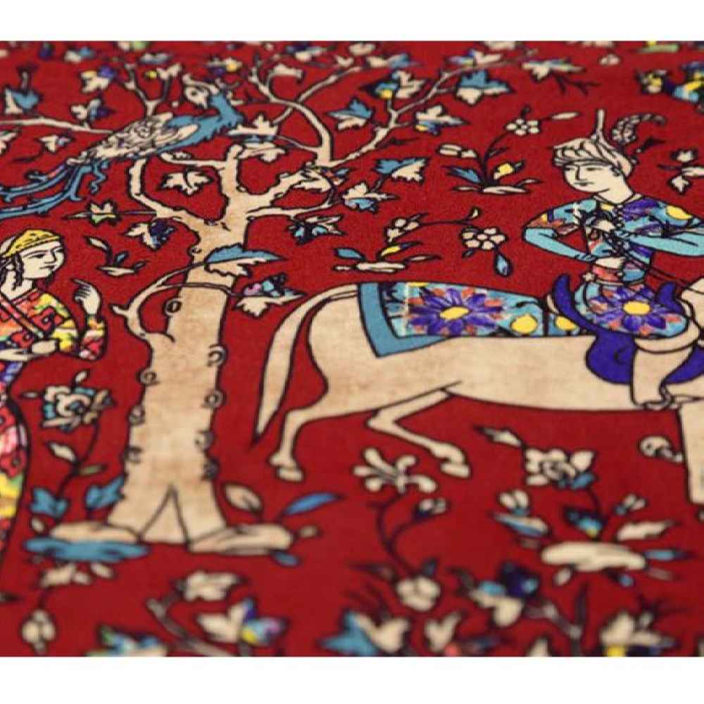 Persische Eleganz Roter Samt Tischläufer Rakhsh