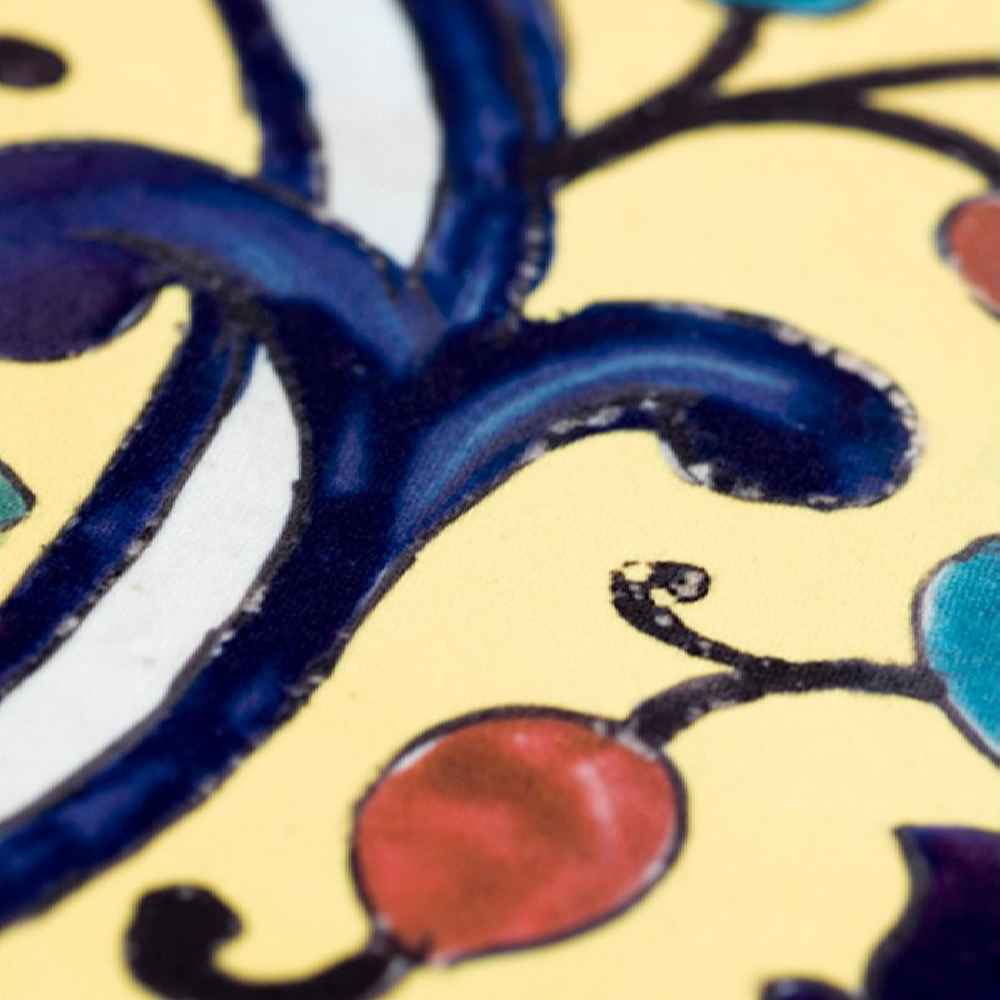 Persische Eleganz Gelber Samt Tischläufer Rahil