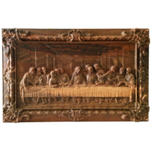 Gerahmte Holzgeschnitzte Kunst Künstlerisches Das letzte Abendmahl