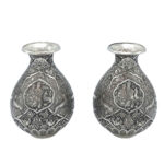 Handgefertigte persische Kupfervase dekorativ mit Tazhib Design – 2er-Set