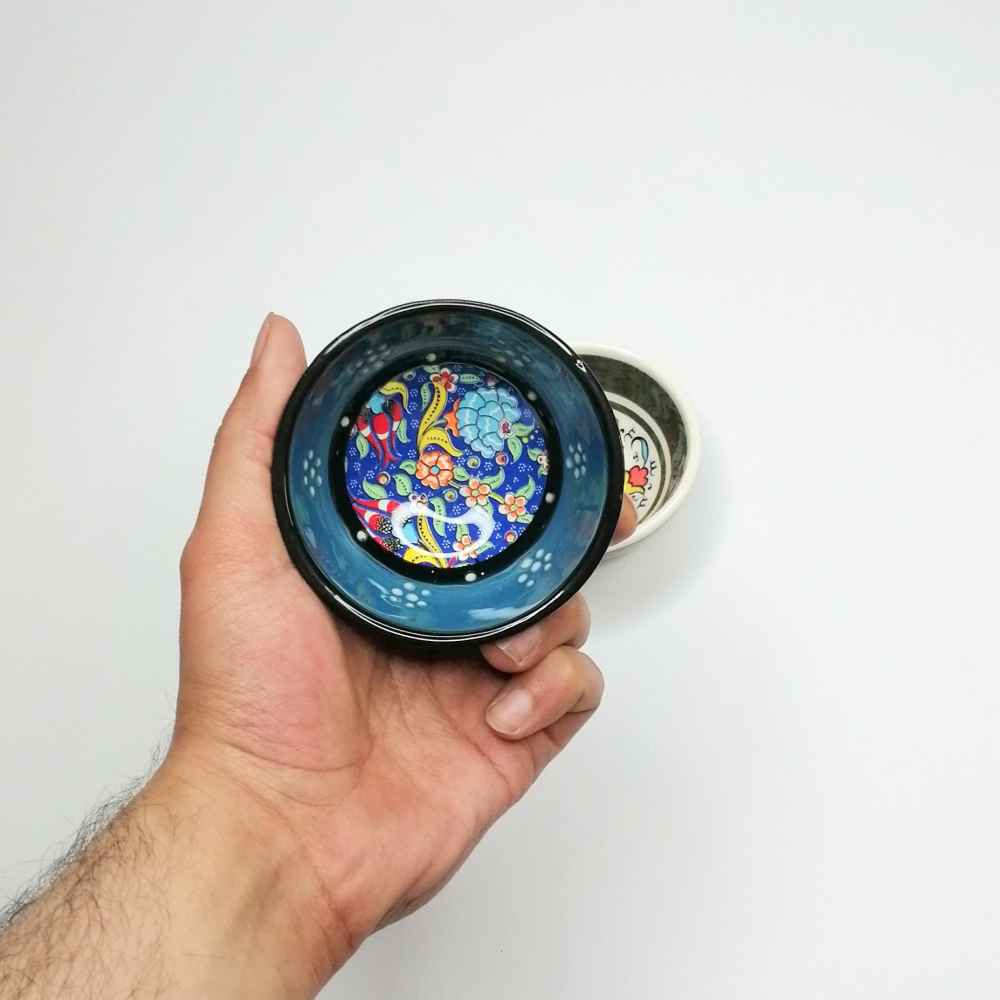 Set aus 2 Handgefertigten Dekorativen Töpferschalen Modell Maah