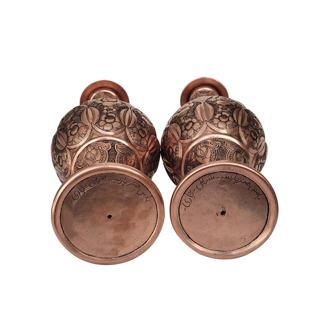 Dekorative Kupferflasche – Handgefertigt, persisch graviert Parseh (2x)
