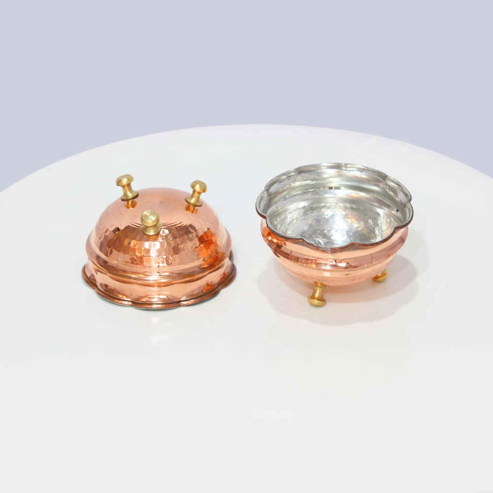 Set aus 6 Traditionell Geklopften Kupfer-Dinnerware Schüsseln – Asa