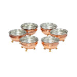 Set aus 6 Traditionell Geklopften Kupfer-Dinnerware Schüsseln – Asa