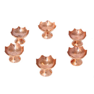 Set aus 6 Traditionell Geklopften Kupfer-Dinnerware Schüsseln – Azar