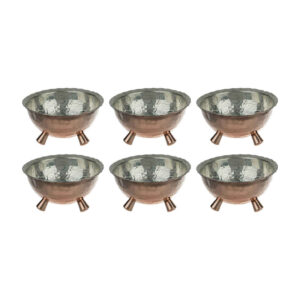 Set aus 6 Traditionell Geklopften Kupfer-Dinnerware Schüsseln – Hananeh