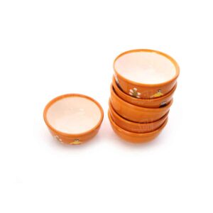 Set aus 6 Handgefertigten Dekorativen Töpferschalen Modell Galin
