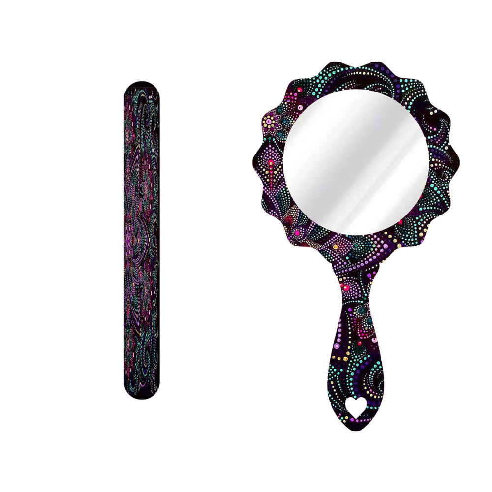 Metall-Nagelfeile und Spiegel-Set mit persisch inspiriertem Shab-Muster
