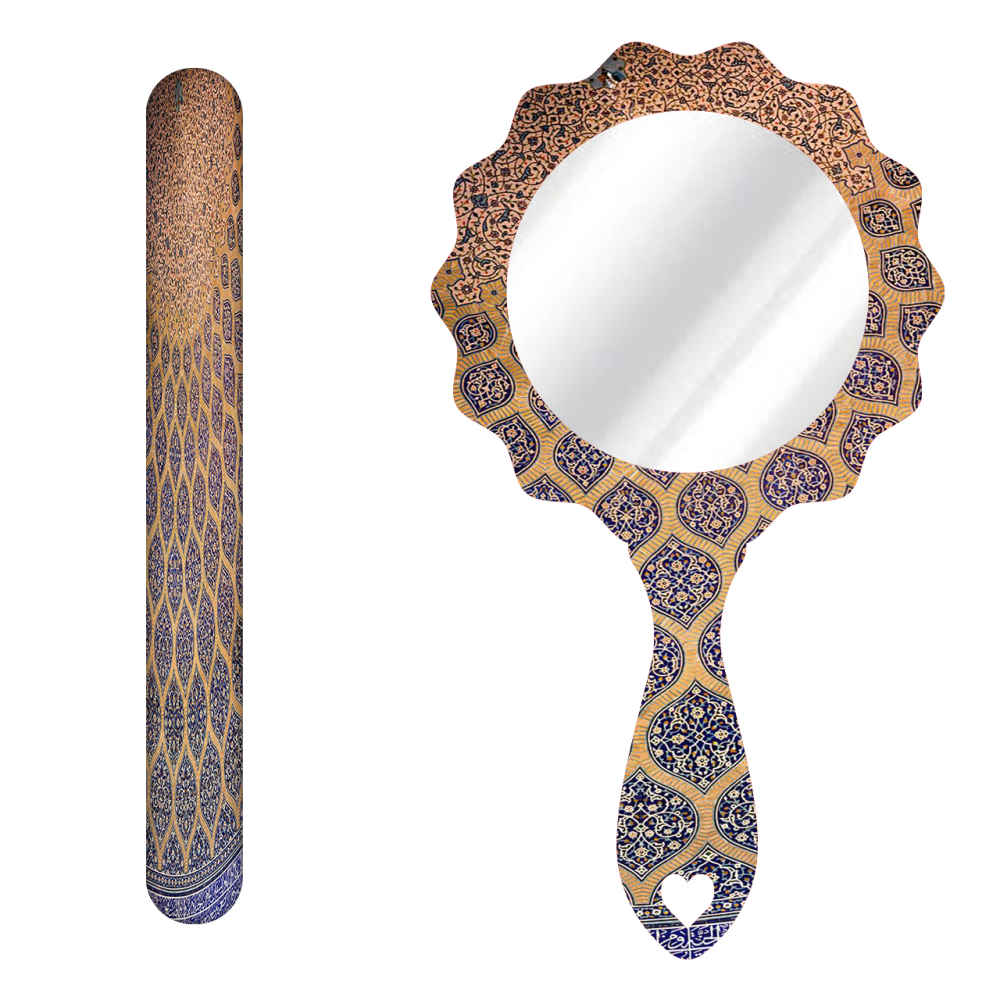 Metall-Nagelfeile und Spiegel-Set mit persisch inspiriertem Sonati-Muster