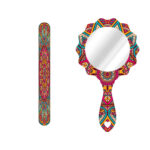 Metall-Nagelfeile und Spiegel-Set mit persisch inspiriertem Sommer-Muster