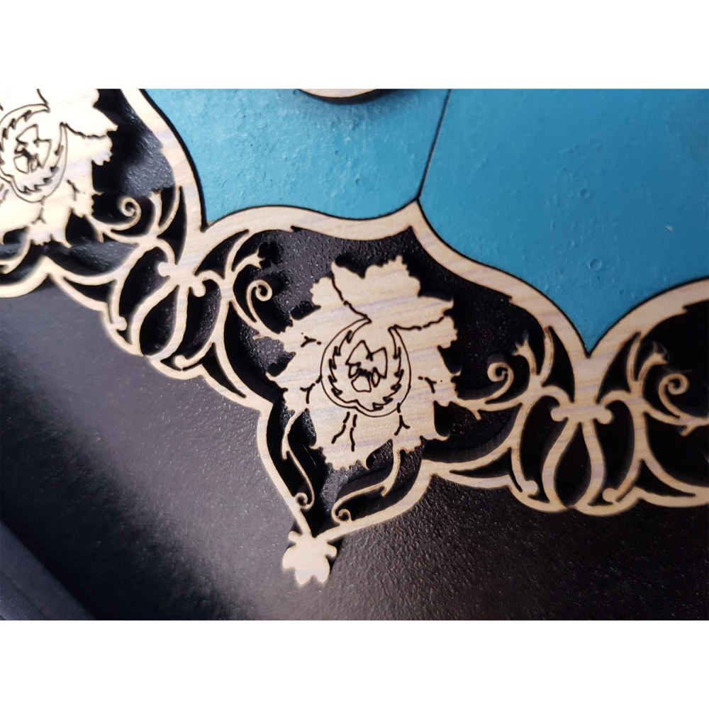 Gerahmte islamische Kalligraphie-Intarsien-Holzkunst – Van Yakad