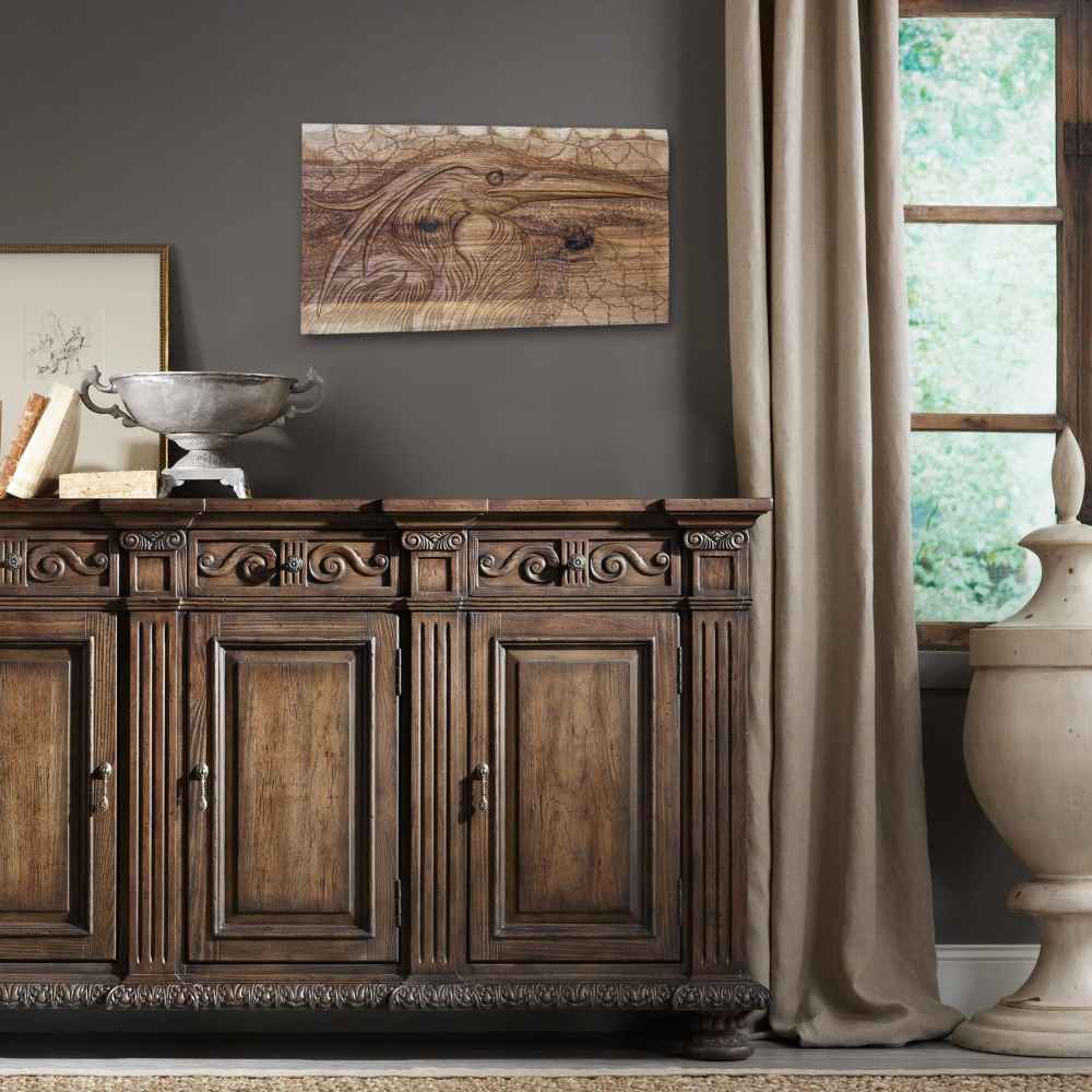 Geschnitzte Holz-Wandkunst Modell Pelikan