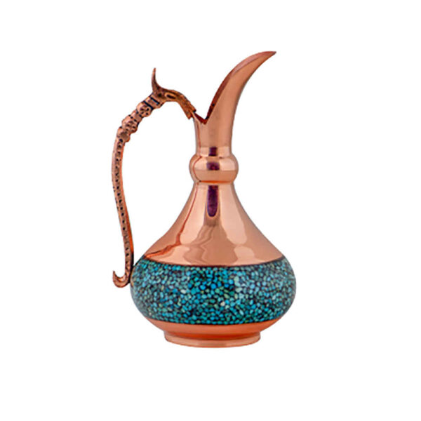 Dekorative Kupferkaraffe Persisch Handgefertigt mit Türkiseinlage Hasti