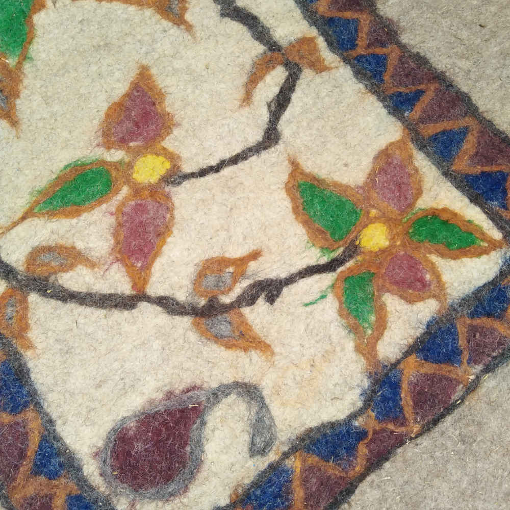 Persischer Wollfilzteppich 100% natürlich und handgefertigt Ramin