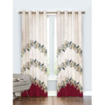 Gedruckter Samt Ösenvorhang – Floral