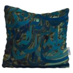 Persischer Samt Kissenbezug – Marineblaues Design (Set von 2)