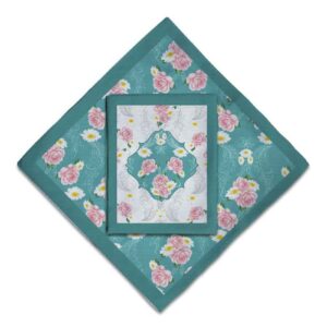 Reisegebetsteppich für Muslime, taschengröße & tragbar, Sajada blaue Blumen