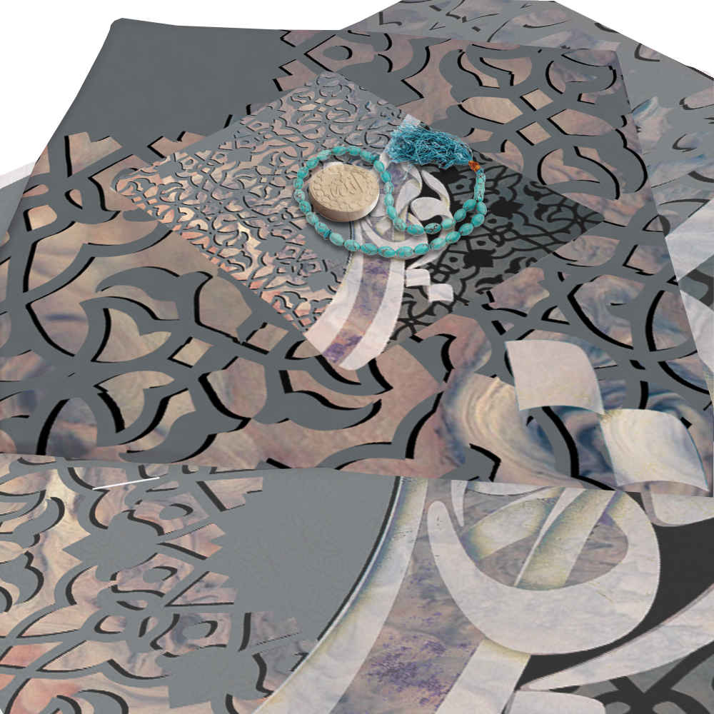 Islamische Gebetsmatte Samt-Sajadah Leichtgewicht mit persischem Kalligrafie-Design