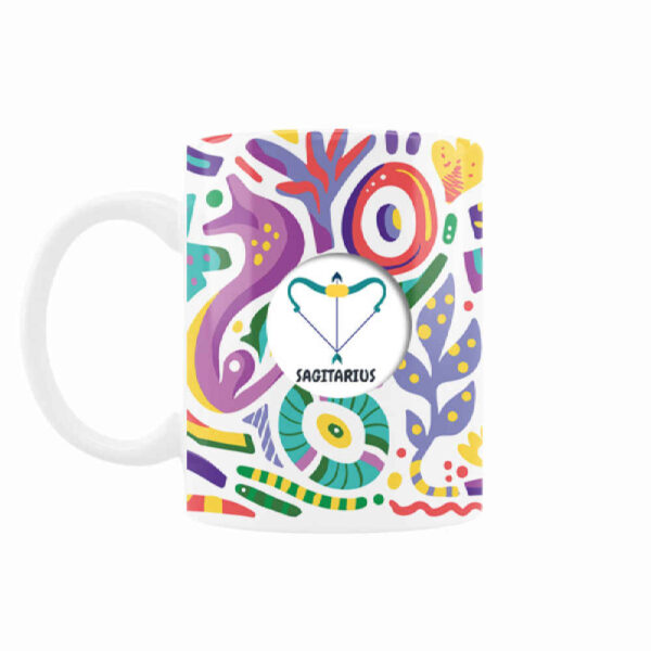 Persische Keramik-Kaffeetasse mit Sternzeichen-Motiv Azar