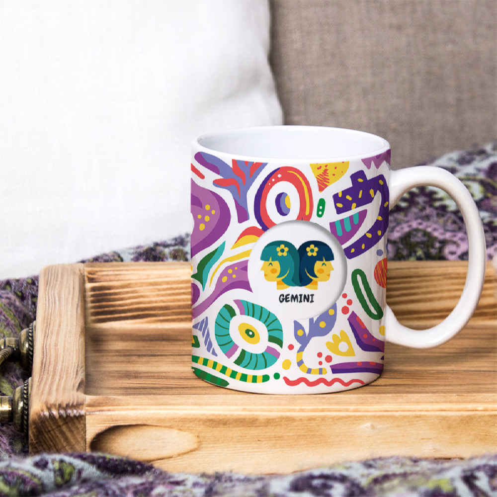 Persische Keramik-Kaffeetasse mit Sternzeichen-Motiv Khordad