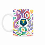Persische Keramik-Kaffeetasse mit Sternzeichen-Motiv Mordad