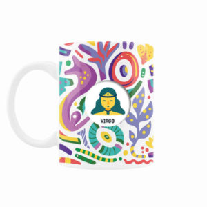 Persische Keramik-Kaffeetasse mit Sternzeichen-Motiv Shahrivar