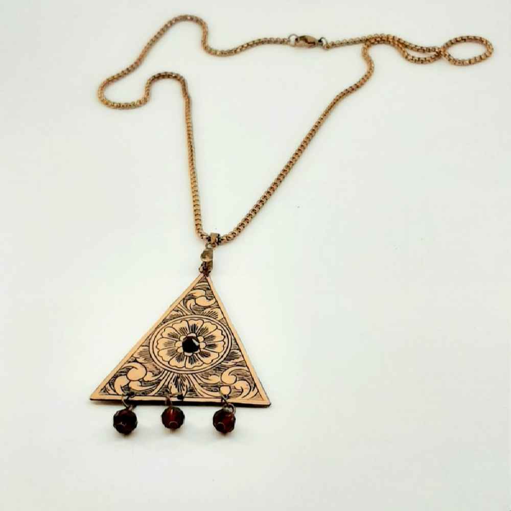 Gravierte Kupfer-Halskette Künstlerisch – Ghalamzani