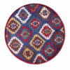 Traditioneller persischer Hocker mit Holzbeinen und Samtstoff, Marineblau Arezoo