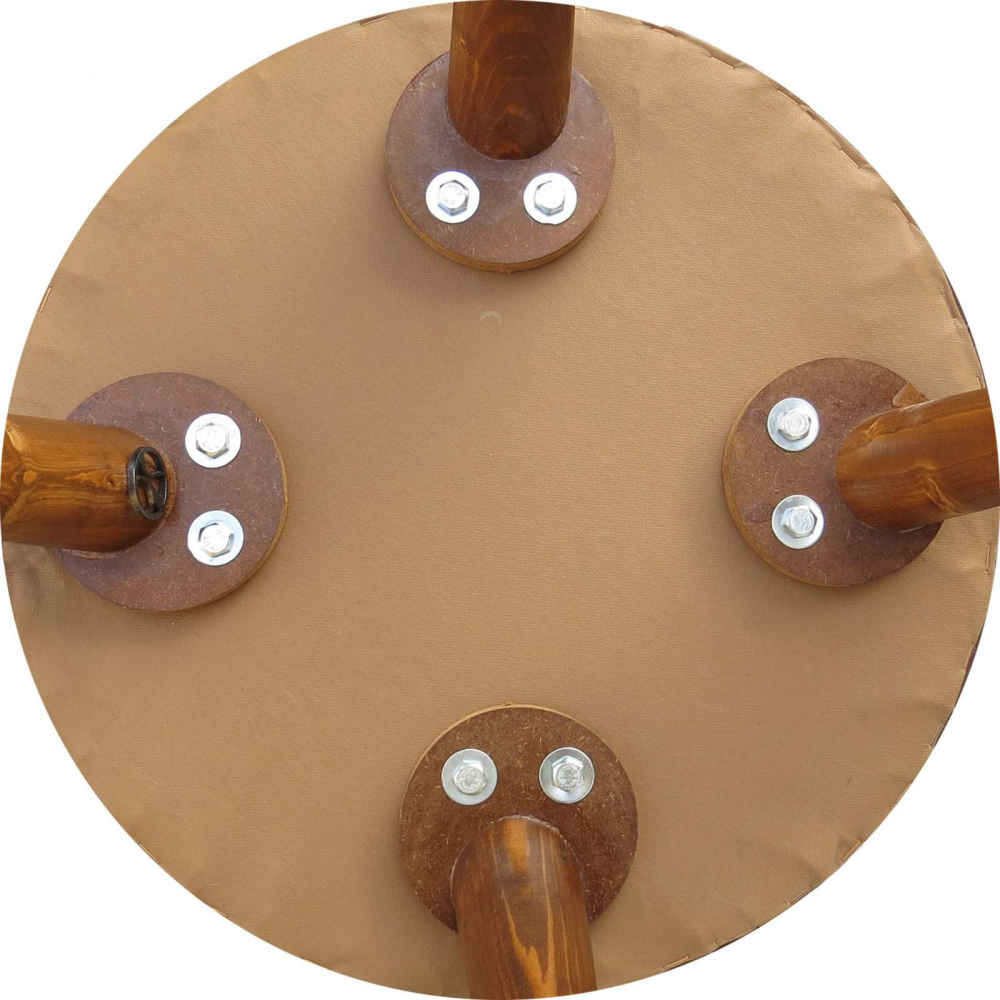 Traditioneller roter persischer Hocker mit Holzbeinen und Samtstoff, Arka