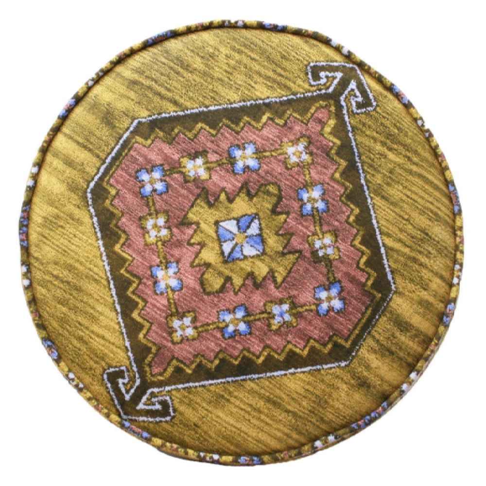 Traditioneller persischer Hocker mit Holzbeinen und Samtstoff, Diana