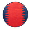 Traditioneller roter persischer Hocker mit Holzbeinen und Samtstoff, Marineblau Farsh