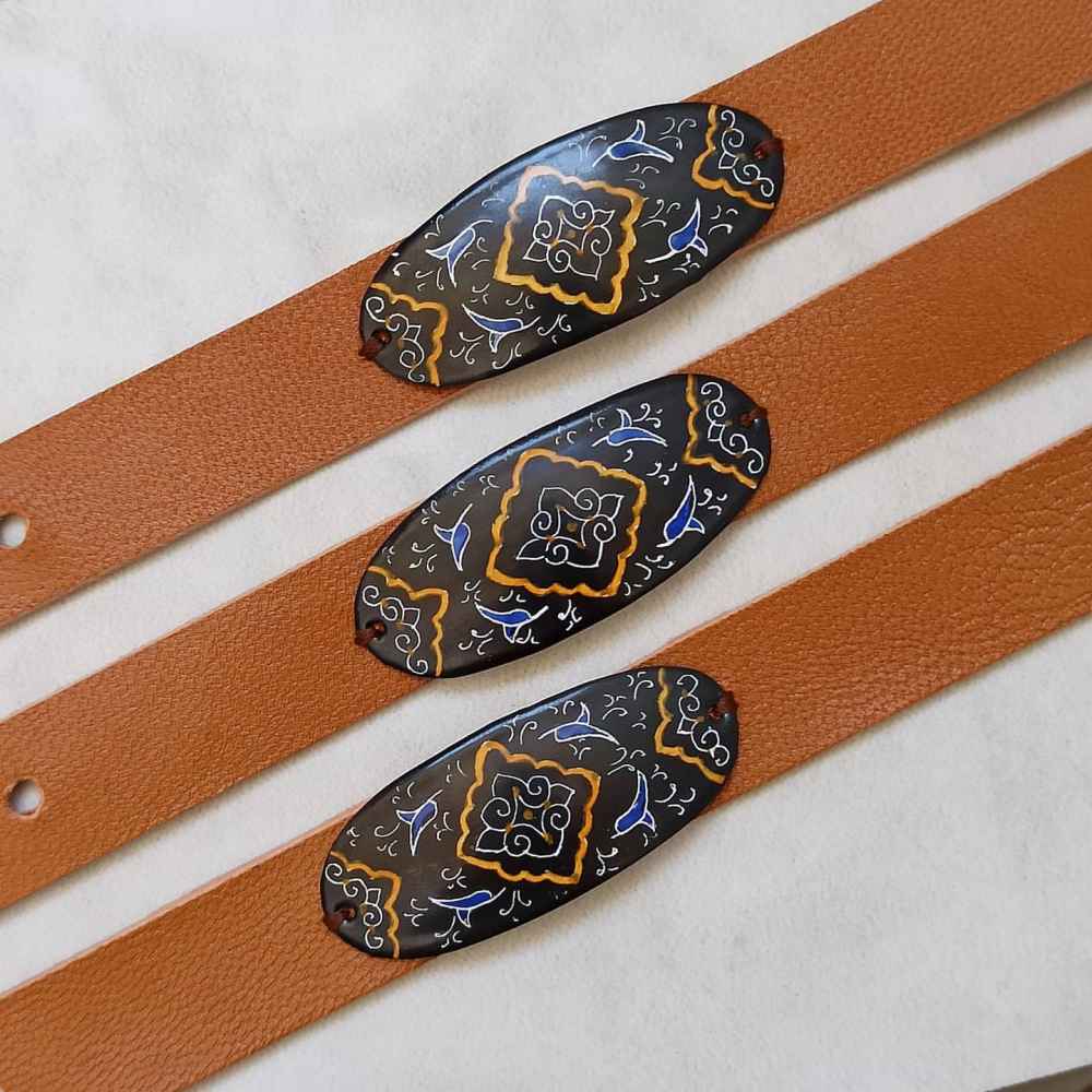 Leder- und Kupferarmband Minakari - Künstlerisch Maral