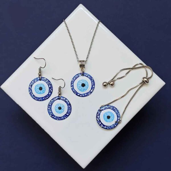 Persisches Minakari Schmuckset Modell Cheshm Nazar