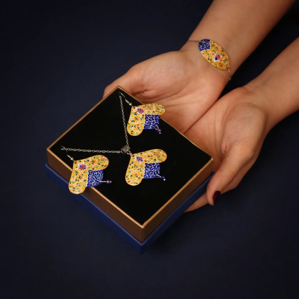 Persisches Minakari Schmuckset Modell Khorshid