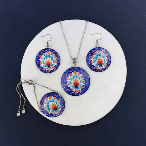 Persisches Minakari Schmuckset Modell Lotus