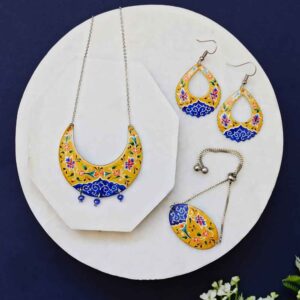 Persisches Minakari Schmuckset Modell Gelber Mond