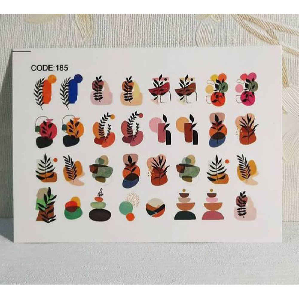 Blätter-Nagelaufkleber – Barg-Design