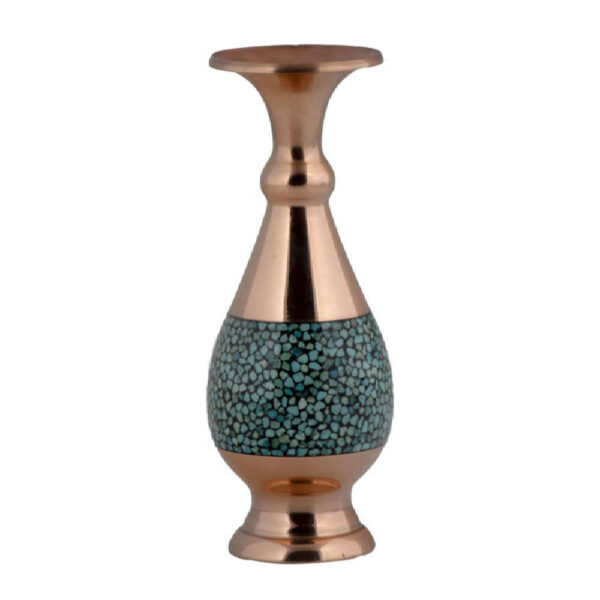 Handgefertigte dekorative persische eingelegte Türkis-Kupfervase Elham