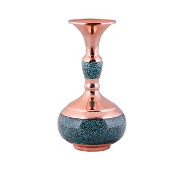 Handgefertigte dekorative persische eingelegte Türkis-Kupfervase Shima