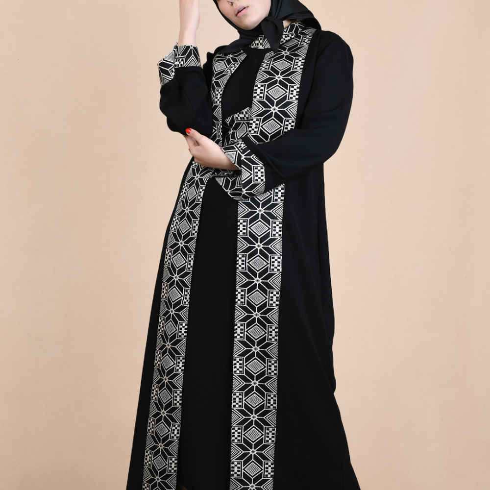 Elegante Abaya für Muslimische Frauen mit Schwarzem Weichem Stoff