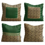 Samt Kissen Set - Tierdruck Design (Set von 4)