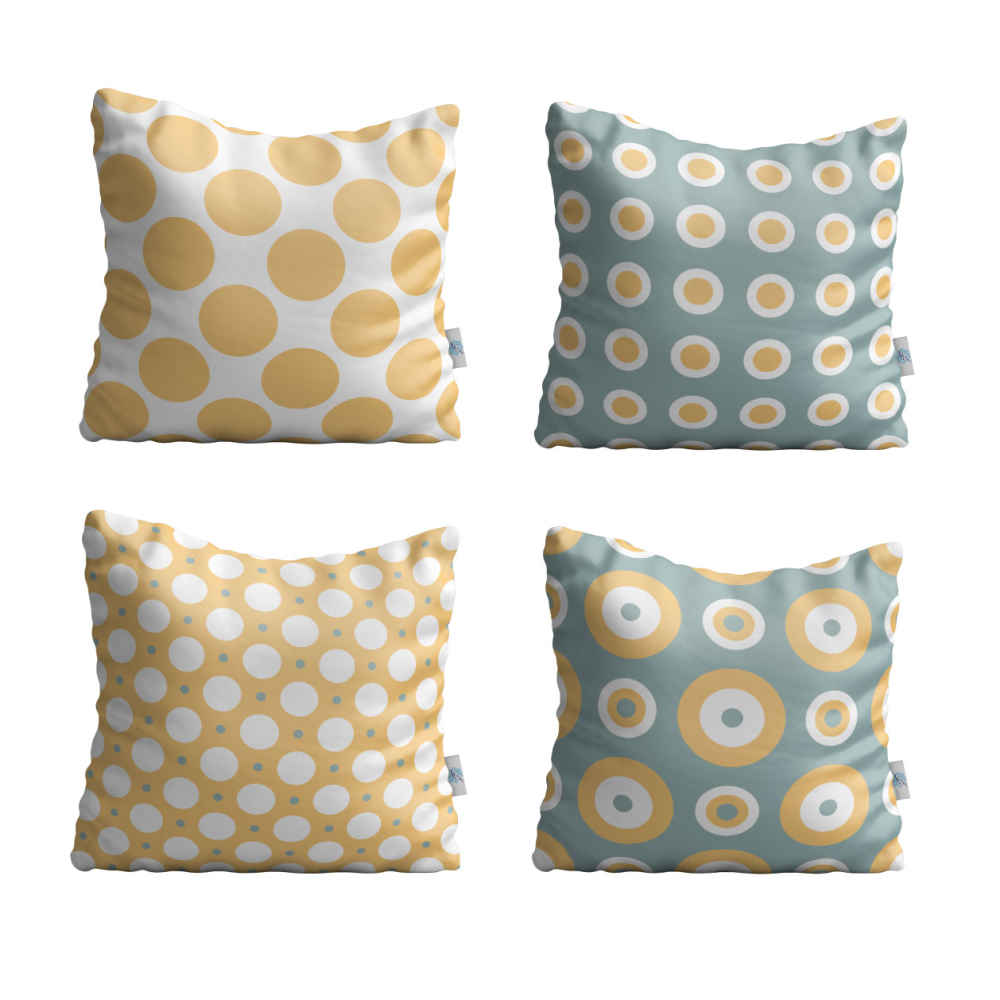 Samt Kissen Set - Gepunktetes Design (Set von 4)